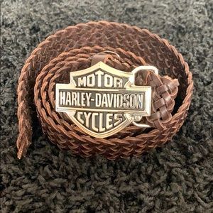 NEW Harley-Davidson brown braid B&S belt